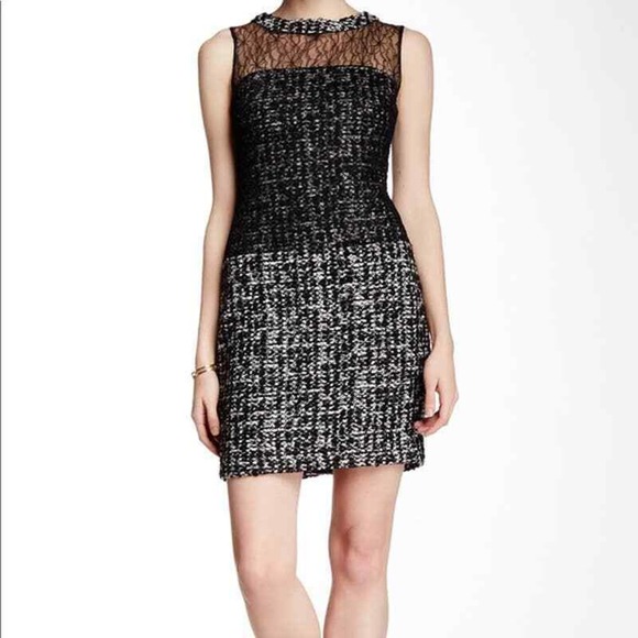 Bailey 44 Anthropologie Tweed Career Dress Sheath Jackie B&W Slimming Sz S NWT - Picture 1 of 8